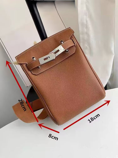 Wide Strap Leather Crossbody Bag