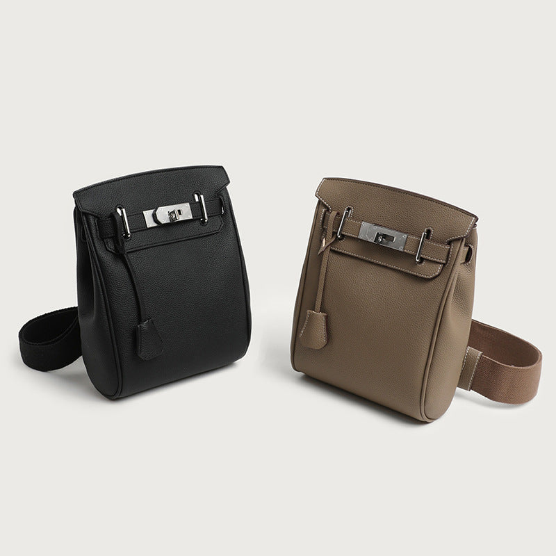 Wide Strap Leather Crossbody Bag