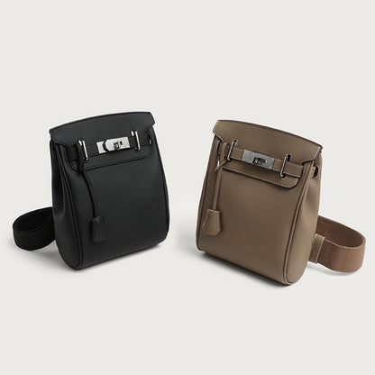 Wide Strap Leather Crossbody Bag