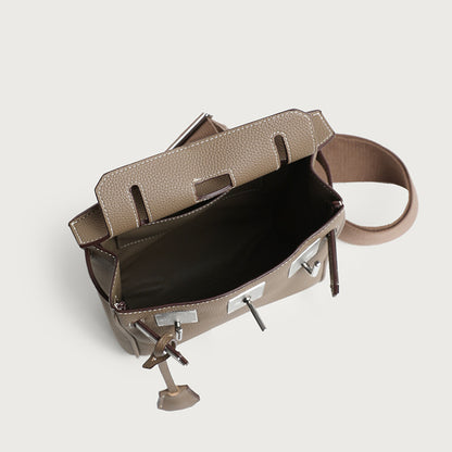 Wide Strap Leather Crossbody Bag