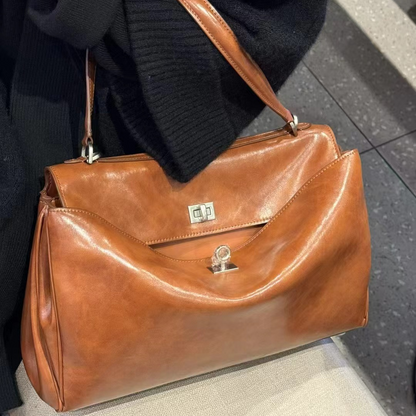 Large Top Handle Bag – Cowhide Leather & Suede
