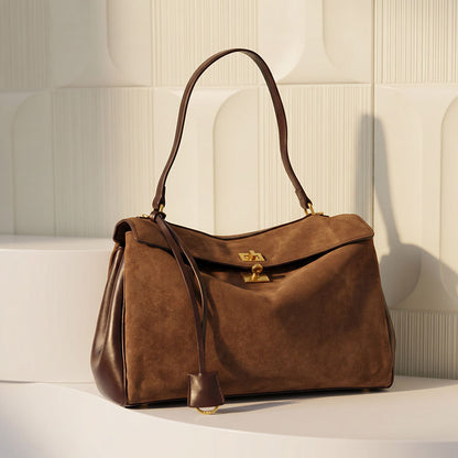 Large Top Handle Bag – Cowhide Leather & Suede