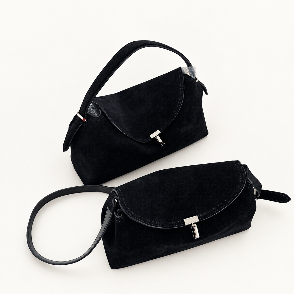 Black suede pair