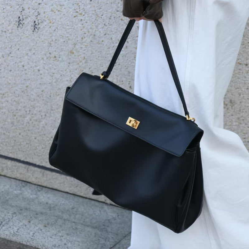 Large Top Handle Bag – Cowhide Leather & Suede