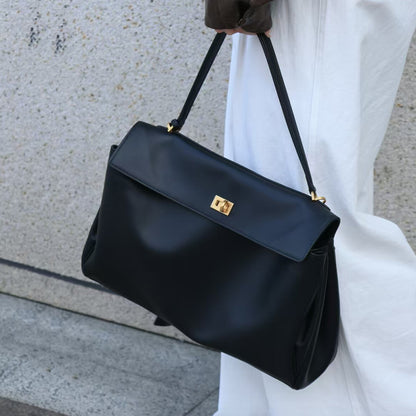 Large Top Handle Bag – Cowhide Leather & Suede
