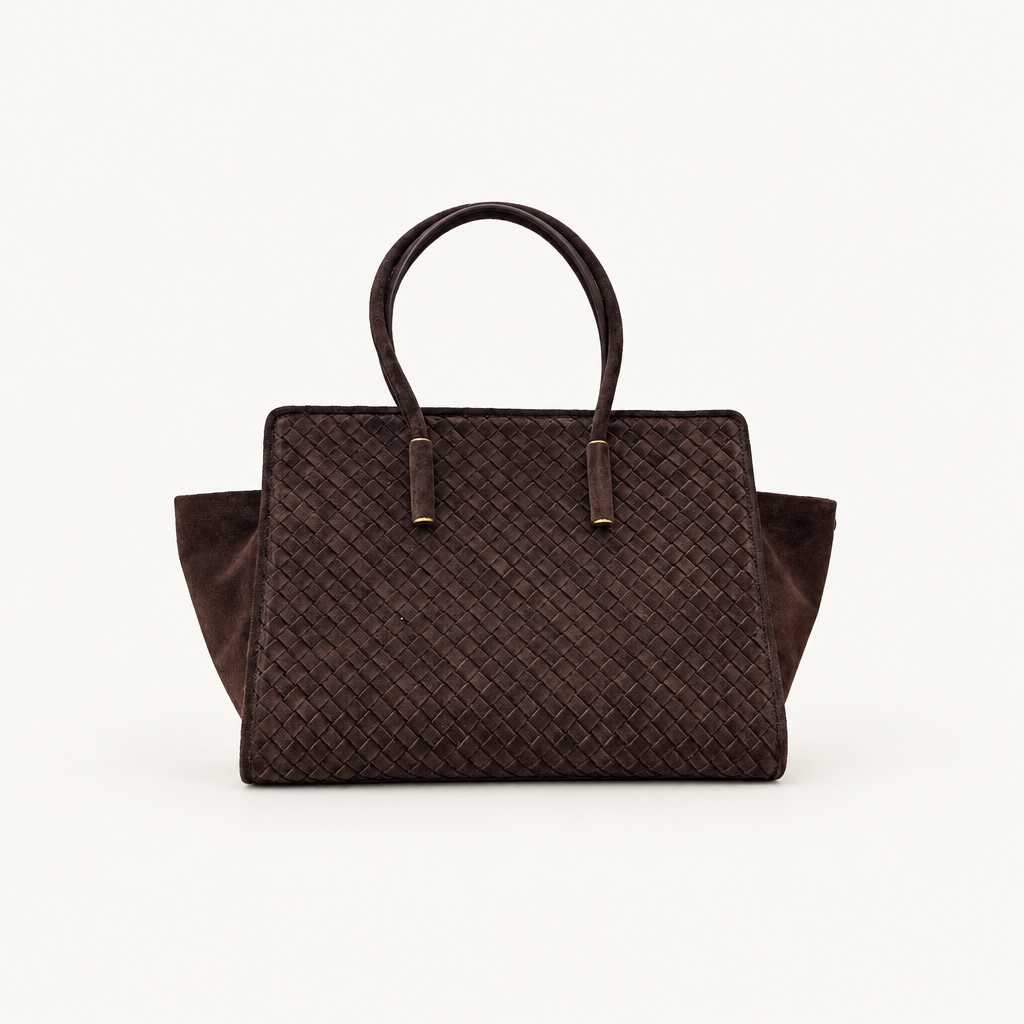 Large coffee tote, warm white background