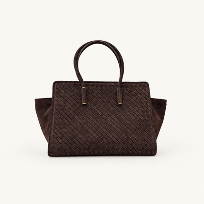 Large coffee tote, warm white background