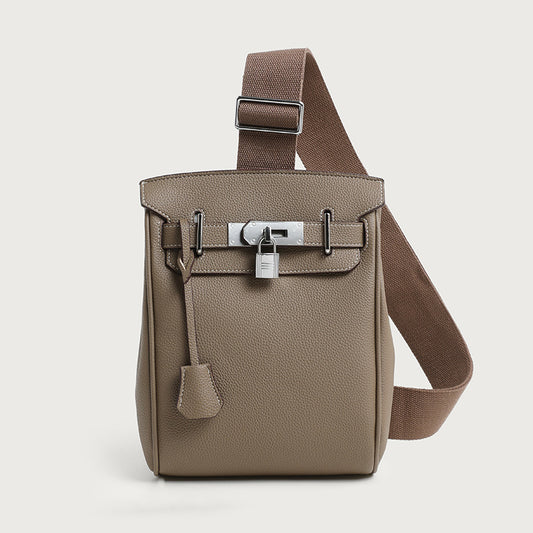 Wide Strap Leather Crossbody Bag