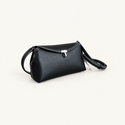 Small black leather bag