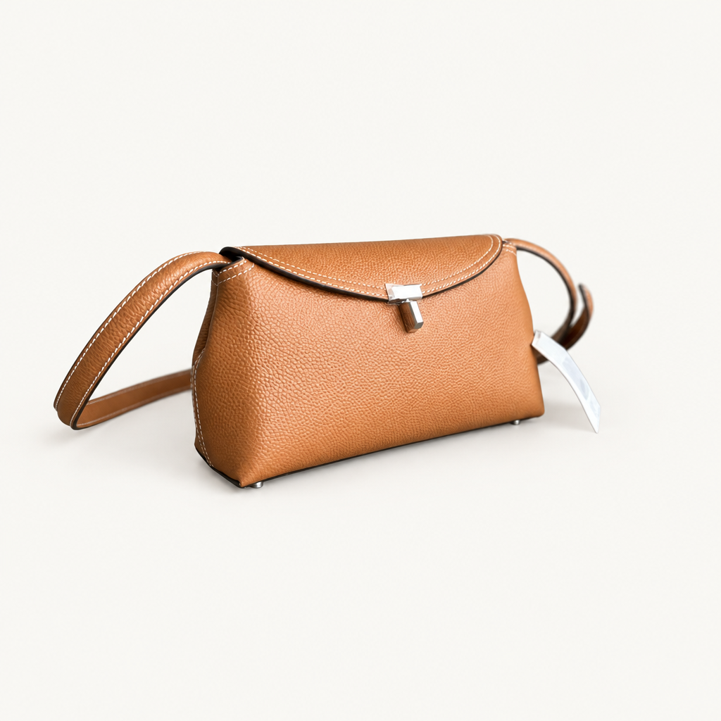Small tan leather bag
